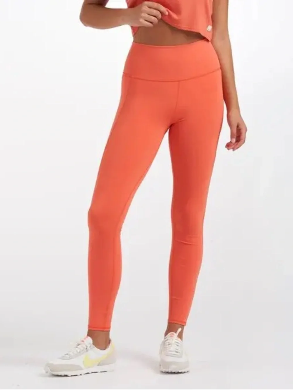 Vuori Studio Pocket Long, High-Waist Leggings - guc, grapefruit, sz L - Picture 4 of 4
